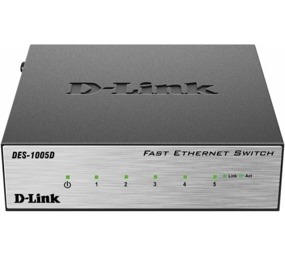 Неуправляемый коммутатор с 5 портами d-link 10/100BASE-TX DES-1005D/O2B 1