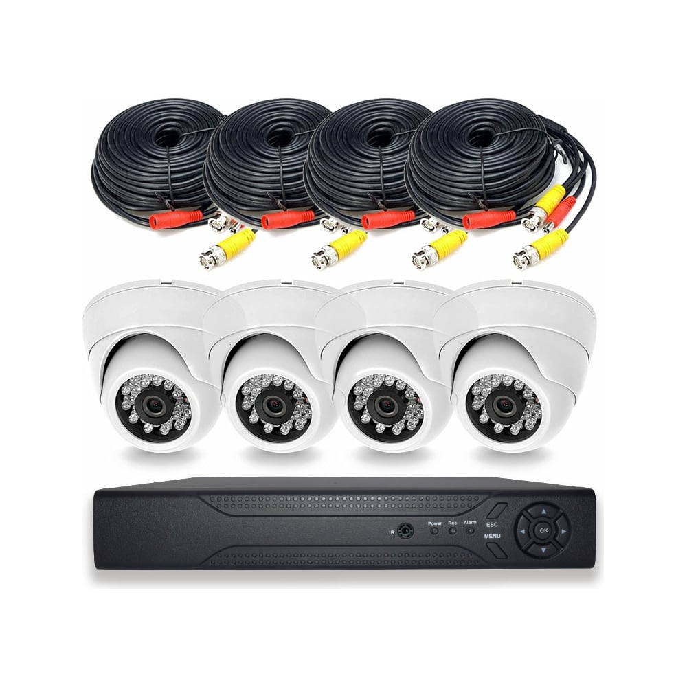 Комплект видеонаблюдения PS-link AHD KIT-A504HD 4 внутренние 5Мп камеры ...