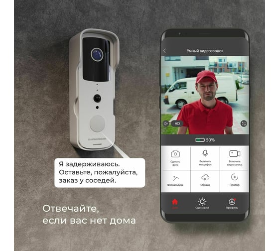 Видеозвонок Elektrostandard - 76105/00 Умный дом белый a059339