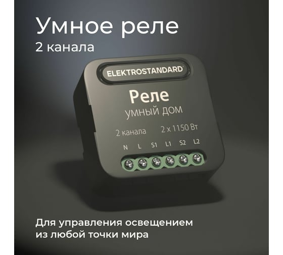 Реле Умный дом Elektrostandard - 76007/00 черный 2 канала 1150W a059326