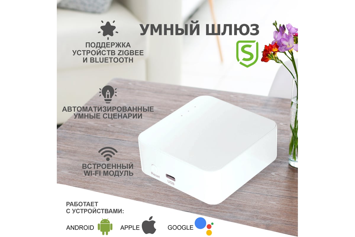 Шлюз для умного дома SECURIC Wi-Fi, ZigBee, BT, Алиса SEC-GT-101 - выгодная  цена, отзывы, характеристики, фото - купить в Москве и РФ