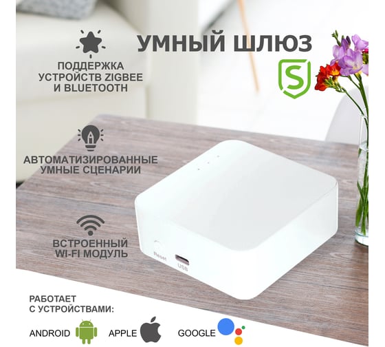 Шлюз для умного дома SECURIC Wi-Fi, ZigBee, BT, Алиса SEC-GT-101