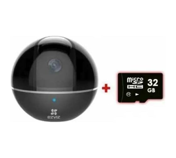 Внутренняя поворотная 360 Wi-Fi камера Ezviz CS-CV248-A0-32WFR C6TС Black 2Мп c ИК-подсвет. до 10м АВ5019473
