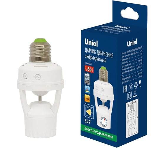 Датчик движения Uniel USN-R50 60W/360R/E27 WHITE UL-00009207