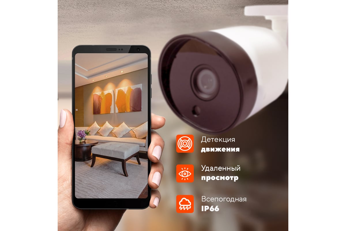 Камера видеонаблюдения PS-link WiFi 3Мп XMJ30 с микрофоном и динамиком в  пластиковом корпусе 4065