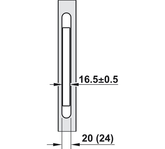 Врезной замок Hafele нержавеющая сталь, матовая 65/24 DR O DT700/710 917.81.791