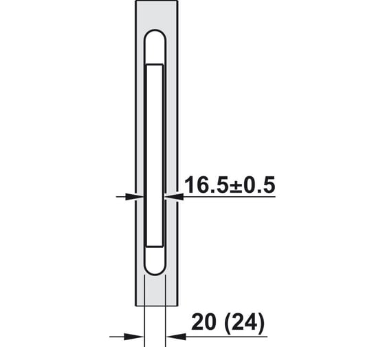 Врезной замок Hafele 65/R24 DL O DT700/710 черный 917.81.886