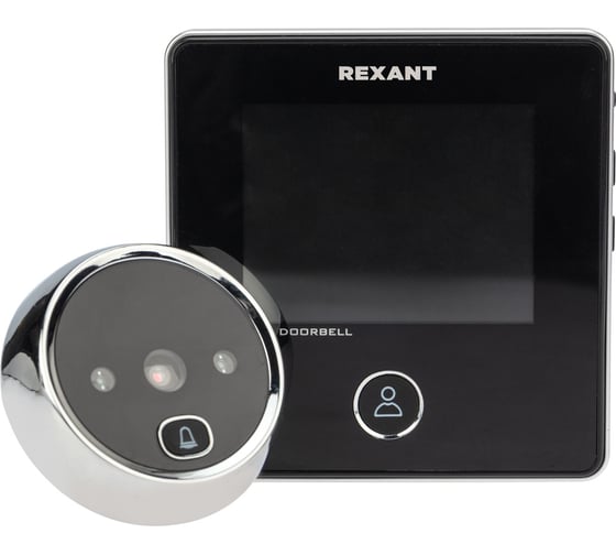 Дверной видеоглазок REXANT dv-113 с дисплеем 2.8" звонок и записи фото, аккумулятор 45-1113