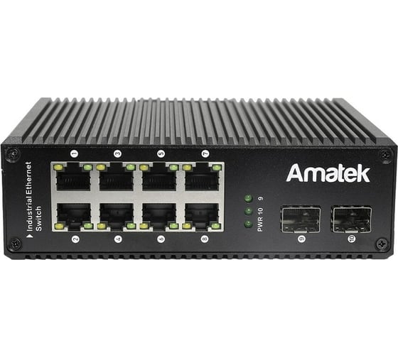 Промышленный 10-портовый гигабитный коммутатор Amatek AN-SXG10P8B L2 7000741