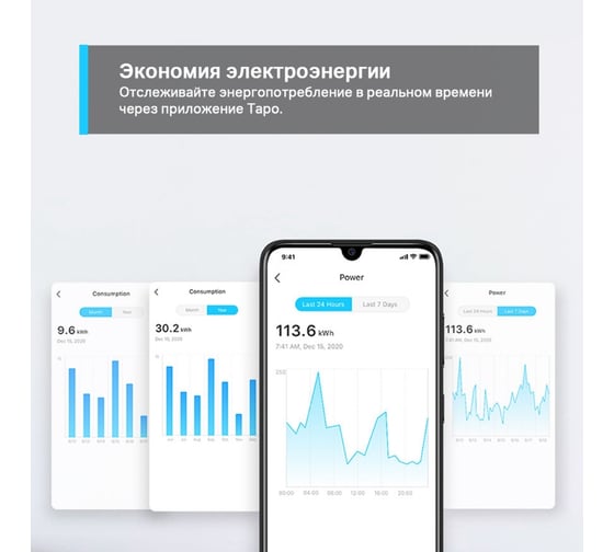 Умная мини wi-fi розетка TP-Link Tapo P115(1-pack)