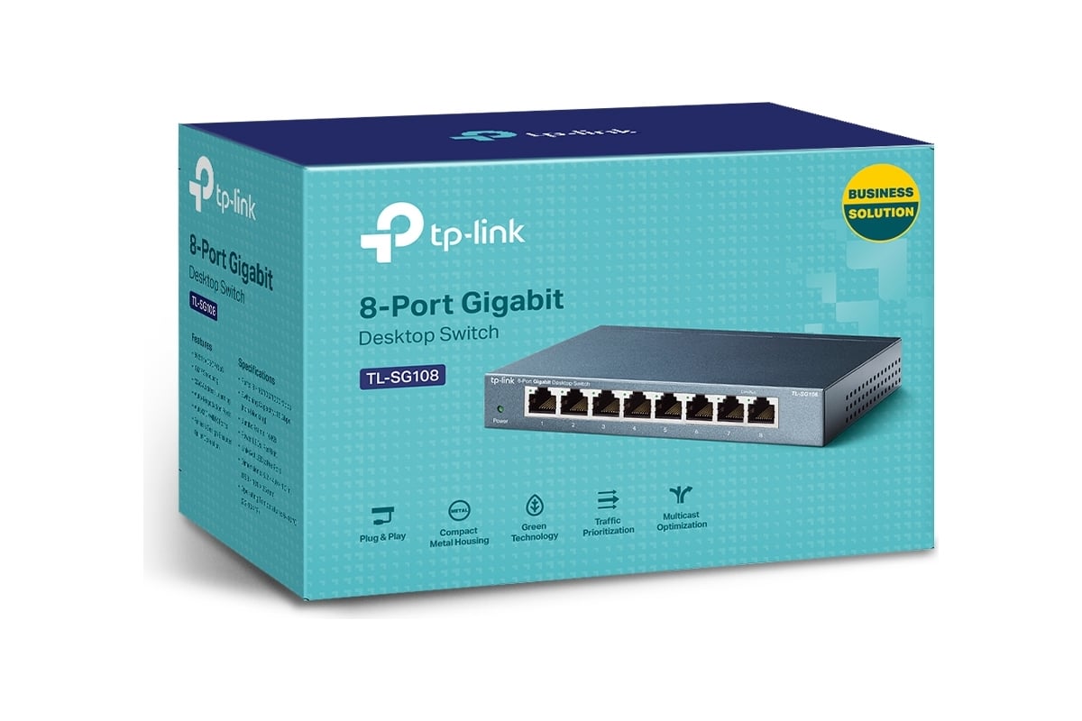 Коммутатор TP-Link TL-SG108 - выгодная цена, отзывы, характеристики ...