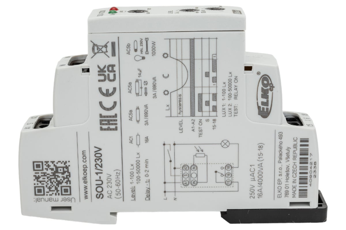 Сумеречный выключатель (фотореле) с сенсором ELKO EP SOU-1/230V + senzor  SKS-100 АС230V 00000000227