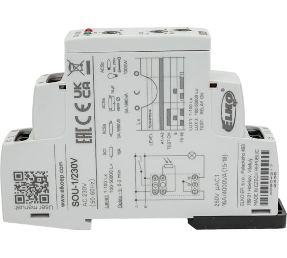 Сумеречный выключатель (фотореле) с сенсором ELKO EP SOU-1/230V + senzor SKS-100 АС230V 00000000227