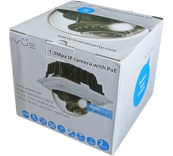 Врезная IP камера 2Mpx с функцией PoE IVUE NV-432-P