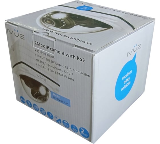 Накладная квадратная IP камера 2Mpx с функцией PoE IVUE NV-431-P