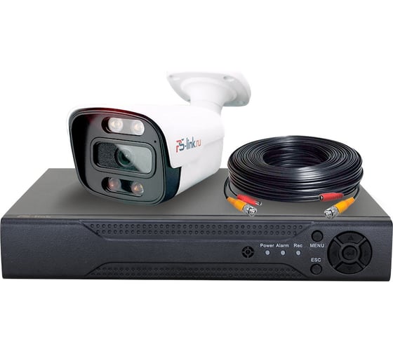 Комплект видеонаблюдения PS-link ahd 2мп kit-c201hdc 1 уличная камера fullcolor 4104 1