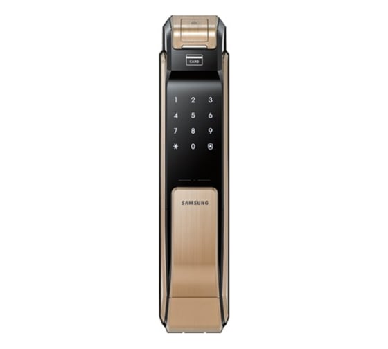 Биометрический врезной дверной замок Samsung золото SHS-P718 XBG/EN