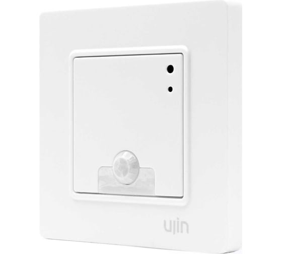 Умный выключатель-диммер + датчик 8в1 Ujin Luxe/Lite M2 двухклавишный, белый, голосовое управление D-10000-05 1