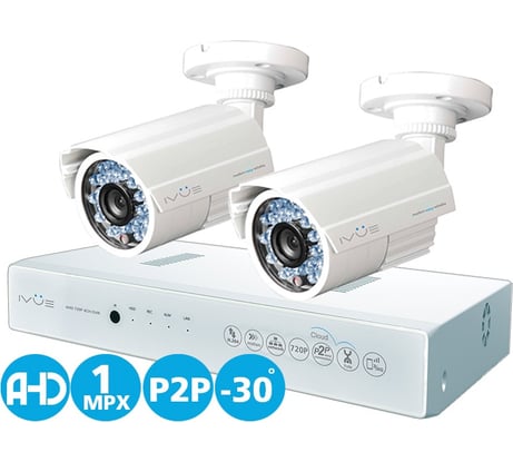 Комплект видеонаблюдения AHD 1MPX Дача 4+2 IVUE IVUE-D5004 AHC-B2
