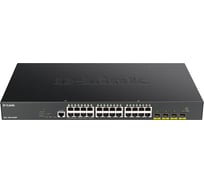 Настраиваемый коммутатор 2 уровня d-link с 24 портами и 4 портами 10gbase-x sfp+ (24 порта с поддержкой poe 802.3af/802.3at 30 Вт DGS-1250-28XMP/A1A