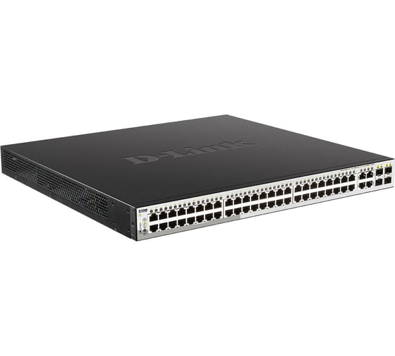 Proj настраиваемый l2 коммутатор d-link с 48 портами 10/100/1000base-t и 4 комбо-портами 100/1000base-t/sfp 48 портов poe 802.3af/at DGS-1210-52MP/F3A