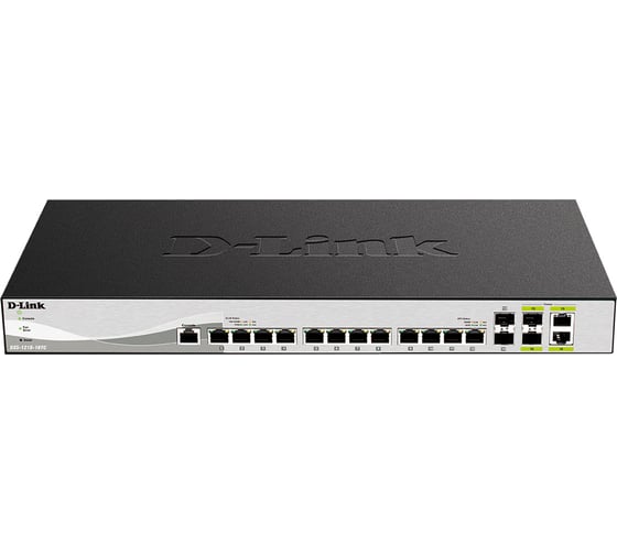 Proj настраиваемый коммутатор d-link smartpro уровня 2+ 12 портами 10gbase-t 2 портами 10gbase-x sfp+ 2 комбо-портами 10gbase-t/sfp+ DXS-1210-16TC/A3A 1