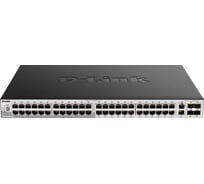 Proj управляемый стекируемый коммутатор d-link 3 уровня с 48 портами, 2 портами 10gbase-t и 4 портами 10gbase-x sfp+ DGS-3130-54PS/B1A