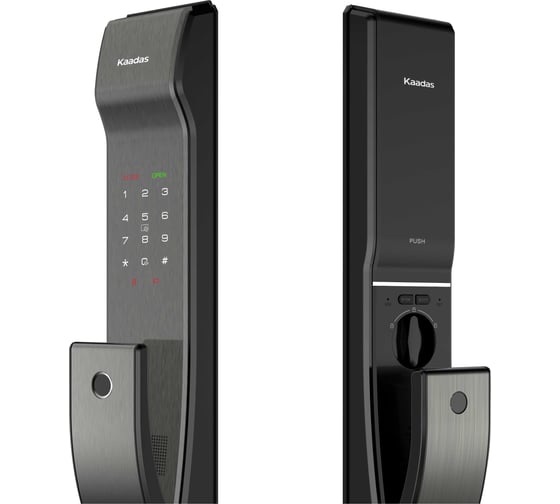 Электронный дверной KAADAS Wi-Fi - замок с кодами доступа K9-5W с монтажным комплектом (90-120мм) черный УТ-00004475