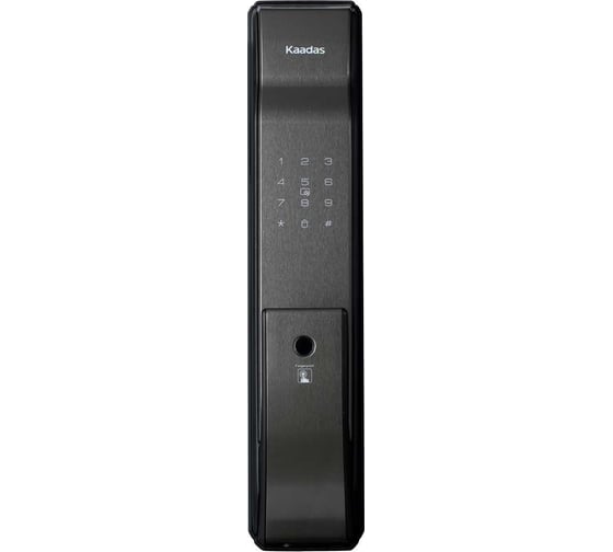 Электронный врезной замок KAADAS с механизмом открытия Push&Pull K9-5 с монтажным комплектом (90-120мм), черный K9-5 black