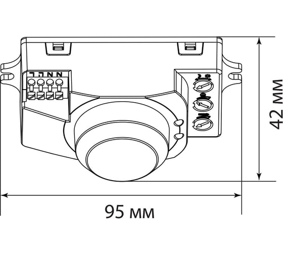 Микроволновый датчик движения Feron SEN40 5.8GHz 230V 1200W 8 м 360 белый 22069
