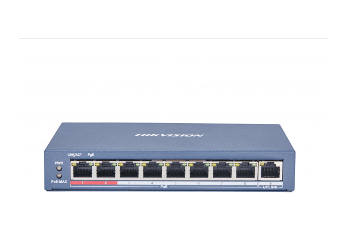 Неуправляемый PoE-коммутатор Hikvision Ethernet, PoE DS-3E0109P-E C УТ ...