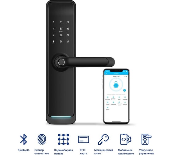 Электронный замок 4936 Novilock Smart fast black v.4213 с врезным механизмом 5572 v.4975