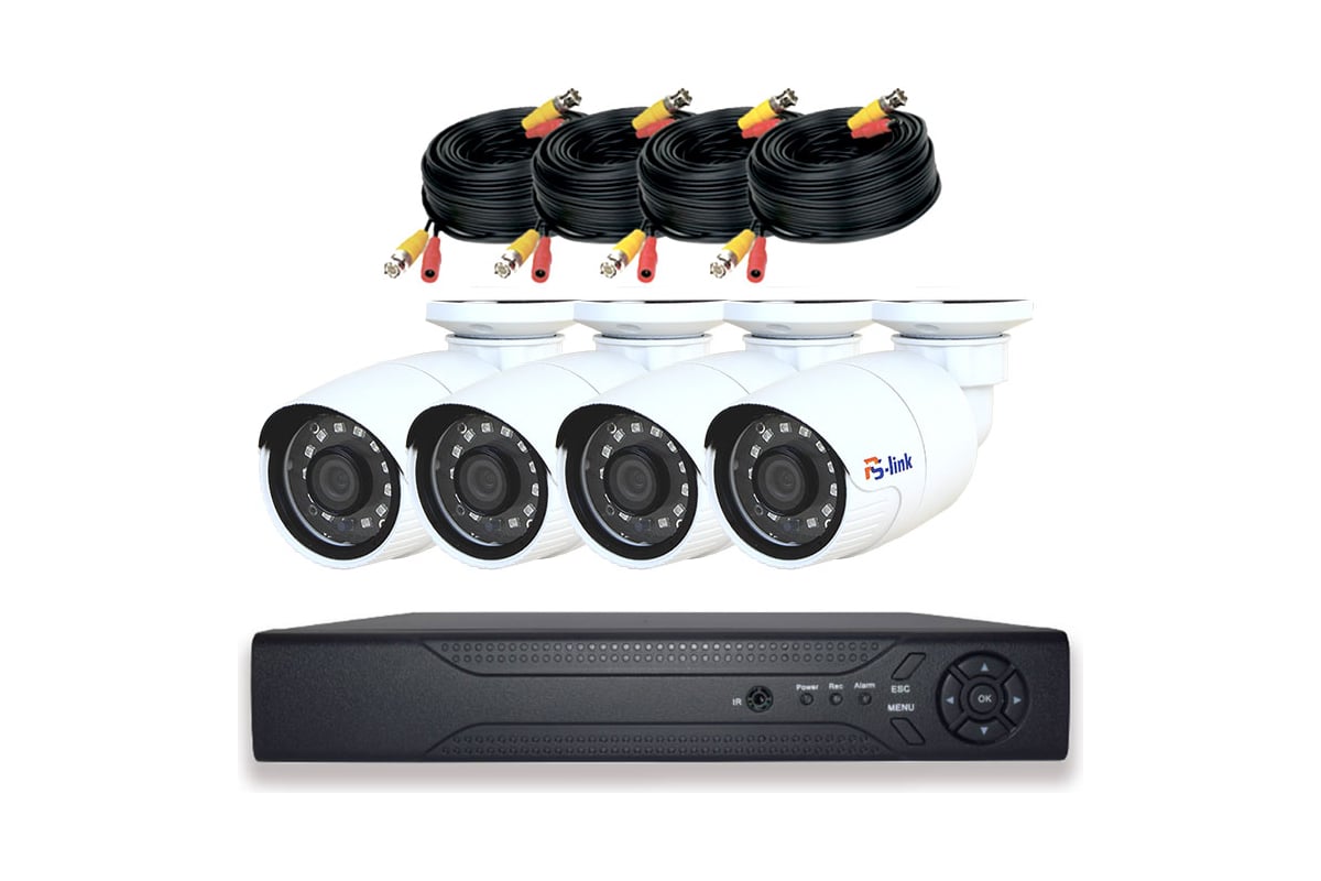 Комплект видеонаблюдения PS-link AHD KIT-С804HD 4 уличные 8Мп камеры 3808