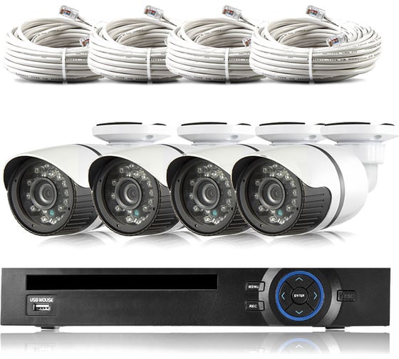 Комплект видеонаблюдения PS-link IP 5Мп KIT-C504IP-POE 4 камеры для улицы 2614