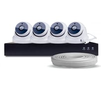 Комплект видеонаблюдения PS-link IP 5Мп KIT-A504IP-POE 4 камеры для помещения 2612