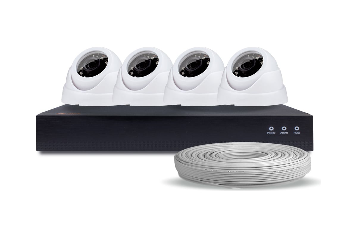 Комплект видеонаблюдения PS-link IP 2Мп KIT-A204IP-POE 4 камеры для ...