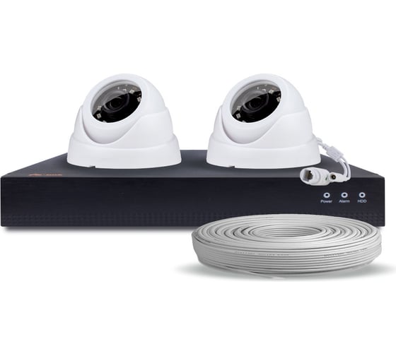 Комплект видеонаблюдения IP 2Мп KIT-A202IP-POE 2 камеры для помещения PS-link 2605 1