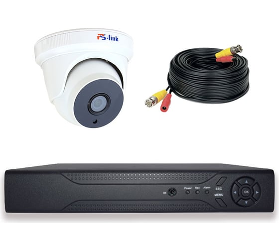 Комплект видеонаблюдения PS-link AHD 8Мп KIT-A802HD 2 камеры для помещения 3804