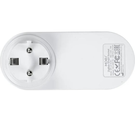 1-постовая розетка Moes Smart Socket, Zigbee, 110-240 В, 16А, белая ZP-LZ-EU2U