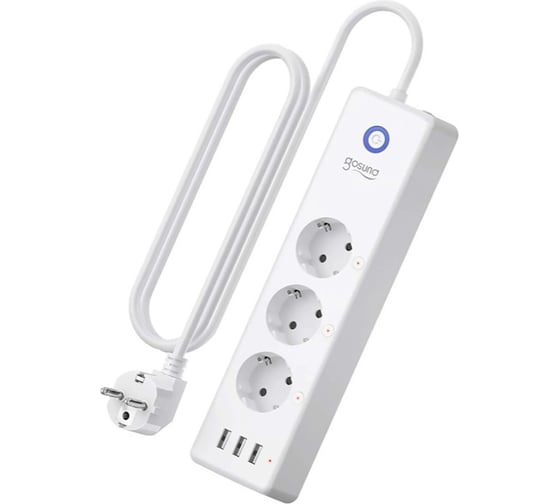 Умный сетевой фильтр GOSUND Smart plug, 3 USB outlet, total 3.1A 3 sockets seperate controlled P1