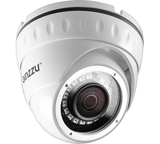 Камера GINZZU HAD-2035O, AHD 2.0Mp OV2710, 3.6mm, купол, IR 20 м, IP66, металл 14083 1