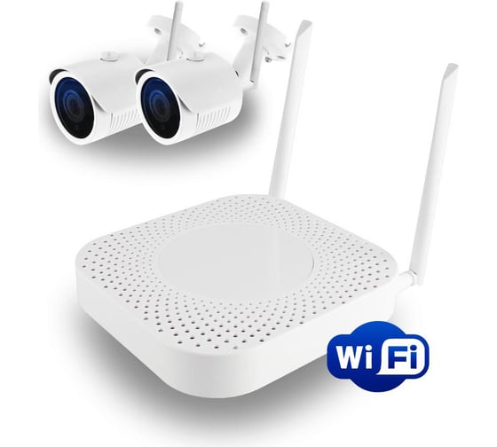 Комплект GINZZU WiFi HK-421W 4ch, 1080P, HDMI, 2улич кам 2.0Mp, IR30м 15606