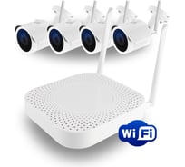 Комплект GINZZU WiFi HK-440W 4ch, 720P, HDMI, 4улич кам 1.0Mp, IR30м 15608