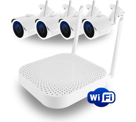 Комплект GINZZU WiFi HK-440W 4ch, 720P, HDMI, 4улич кам 1.0Mp, IR30м 15608