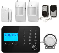 Охрана GINZZU HS-K02BL ver.2 GSM, LCD, 2 дт.движ, 1 дт.двери, 2 п-та, сирена 11769
