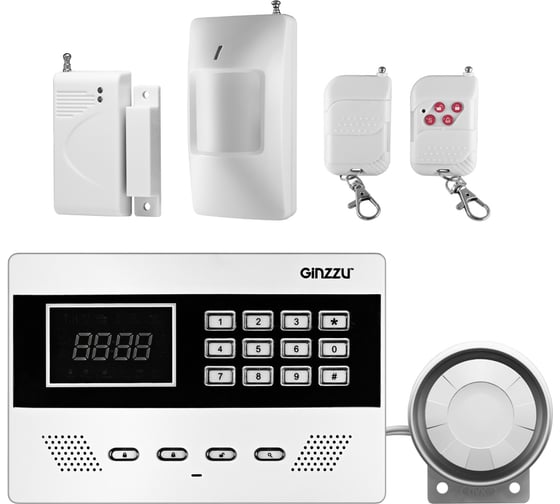 Охрана GINZZU HS-K11W GSM, дат.движ., дат.двери, 2 пульта, сирена 14054