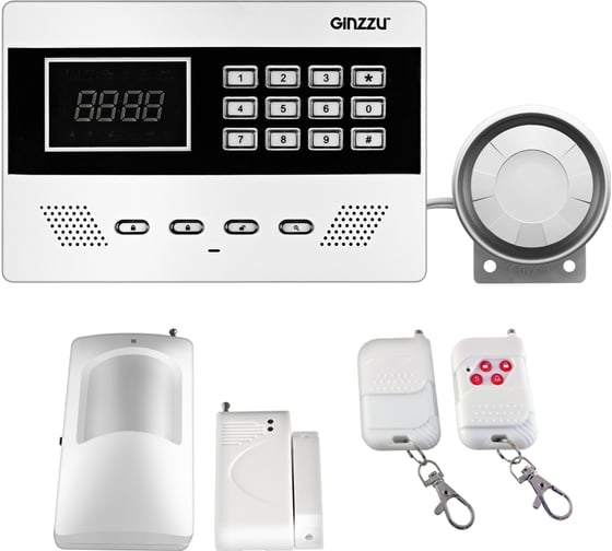 Охрана GINZZU HS-K11W GSM, дат.движ., дат.двери, 2 пульта, сирена 14054