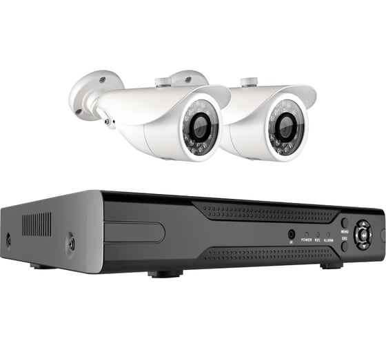 Комплект видеонаблюдения GINZZU HK-421D, 4ch, 1080N, HDMI, 2 уличных камеры 1.0Mp, IR20м 13405