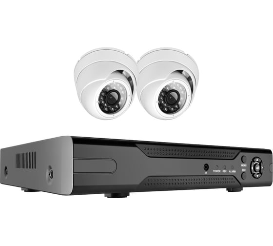 Комплект видеонаблюдения GINZZU HK-424D, 4ch, 1080N, HDMI, 2 купольных камеры 2.0Mp, IR20м 13699