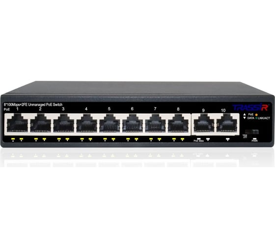 PoE-коммутатор Trassir Ethernet, TR-NS1110-105-8POE v2 УТ-00051774 1
